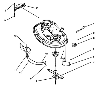 Baffle And Blade Assembly Diagram and Parts List for 79170 (3900001 - 3999999)(1993) Lawn Boy Lawn Tractor Accessories